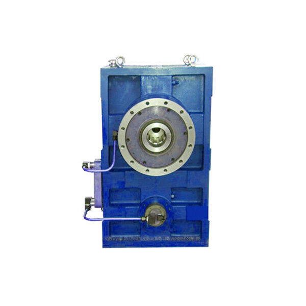 Vertical V Type Single Screw Extruder Gearbox, Models ZLYJ200/ZLYJ225/ZLYJ250/ZLYJ280, with Motor Connection Seat and External Forced Cooling System